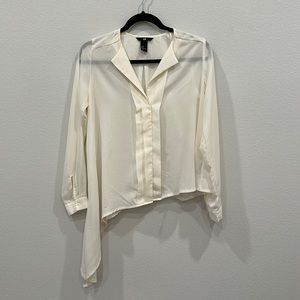 Cream Long Sleeves Work Top